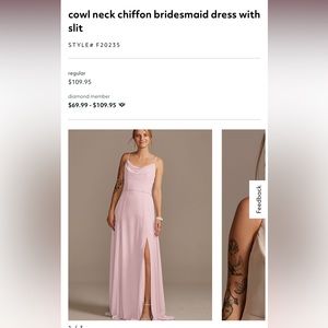 Cowl Neck Chiffon Bridesmaids Dress